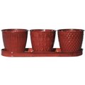 Perfectpatio MPT01914 Concord Cayenne 3 Red Metal Garden Planter PE579776